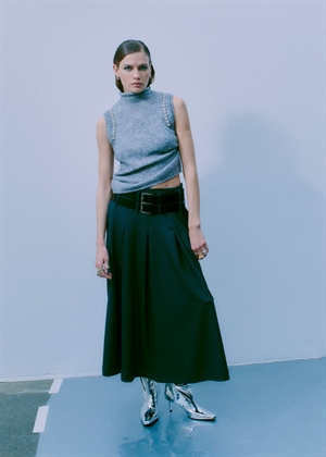 Tailor belts skirt Med.Grey Melange Copenhagen Muse 